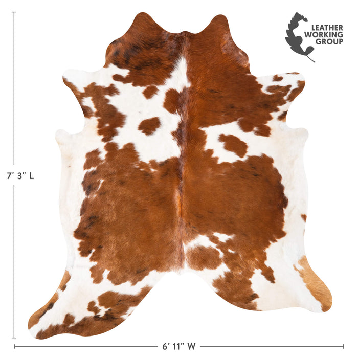 Tricolor Cowhide Rug Size 7'3" L x 6'11" W 9338