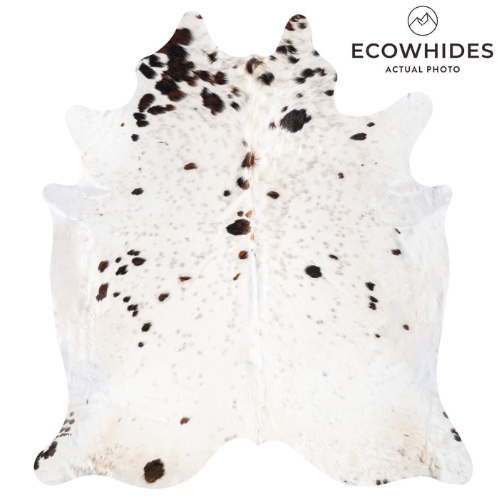 White Tricolor Cowhide Rug Size 8'6" L x 7'8" W 9339