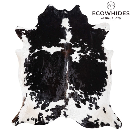 Black and White Cowhide Rug Size 8'4" L x 7'4" W 9340