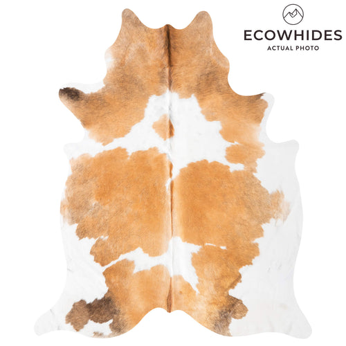 Palomino and White Cowhide Rug Size 7'0" L x 5'10" W 9341