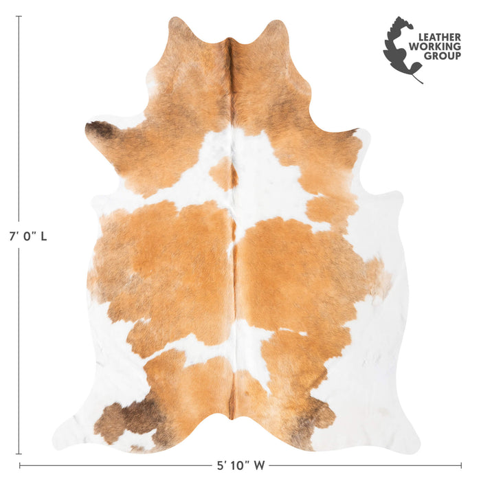 Palomino and White Cowhide Rug Size 7'0" L x 5'10" W 9341