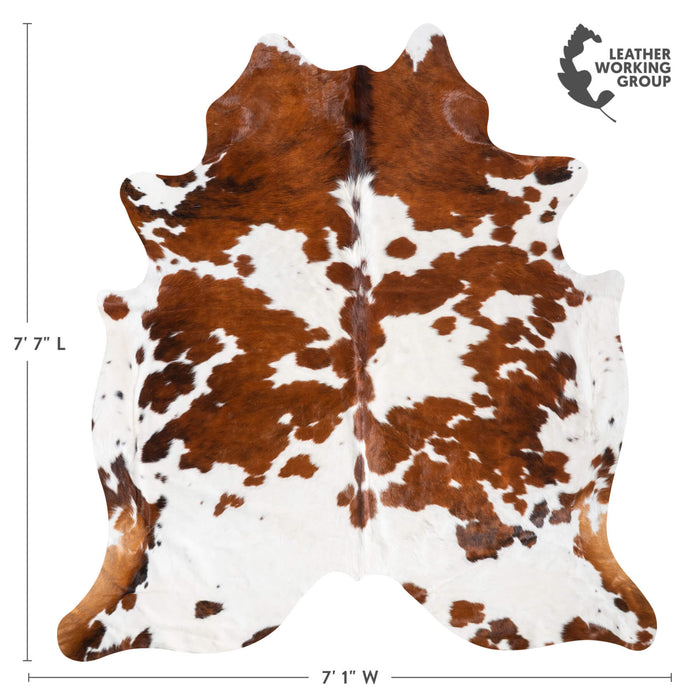 Tricolor Cowhide Rug Size 7'7" L x 7'1" W 9348