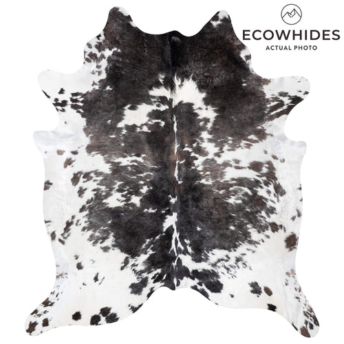 Black Salt and Pepper Cowhide Rug Size 8'1" L x 7'1" W 9354