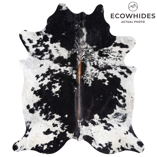 Black and White Cowhide Rug Size 7'8" L x 6'9" W 9358