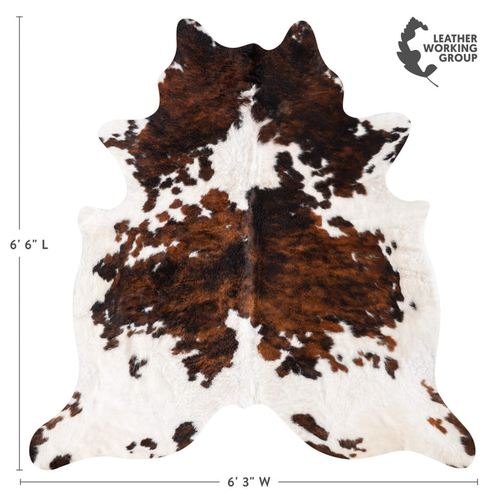 Tricolor Cowhide Rug Size 6'6" L x 6'3" W 9361