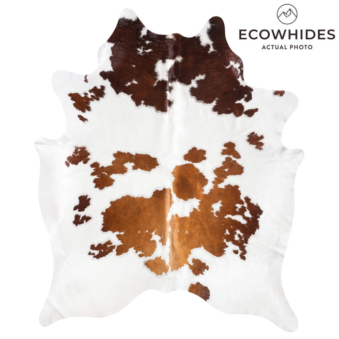 Brown and White Cowhide Rug Size 7'11" L x 6'5" W 9366