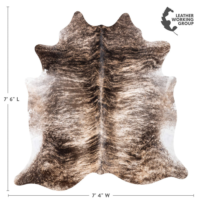 Light Grey Brindle Cowhide Rug Size 7'6" L x 7'4" W 9367