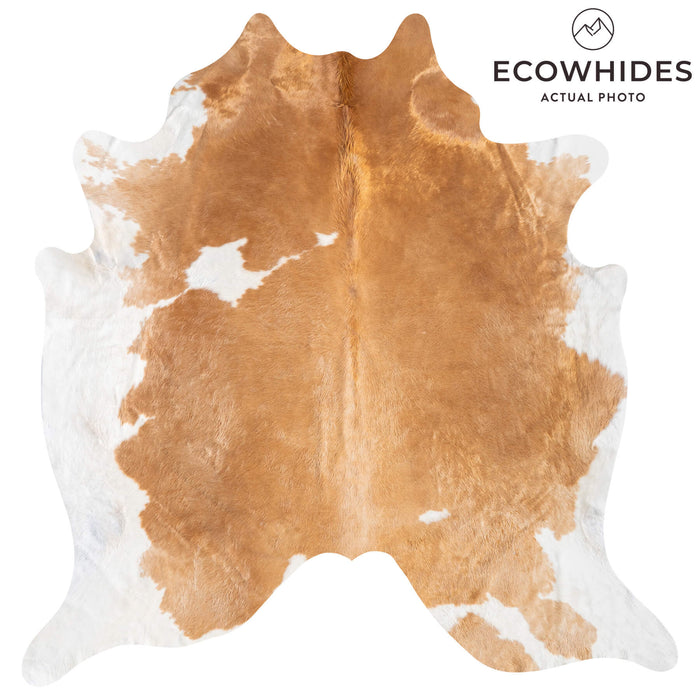 Palomino and White Cowhide Rug Size 8'1" L x 7'11" W 9384
