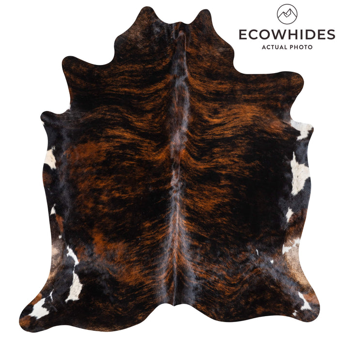 Dark Brindle Cowhide Rug Size 7'8" L x 7'0" W 9388