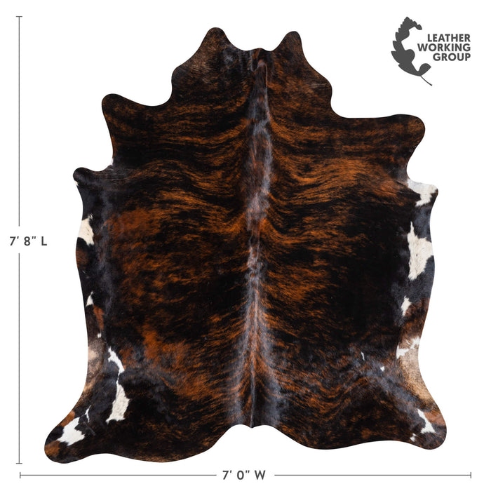 Dark Brindle Cowhide Rug Size 7'8" L x 7'0" W 9388