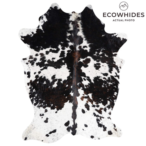 Dark Tricolor Cowhide Rug Size 8'1" L x 5'9" W 9390