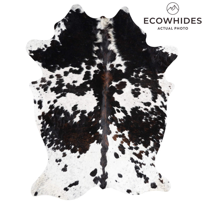 Dark Tricolor Cowhide Rug Size 8'1" L x 5'9" W 9390