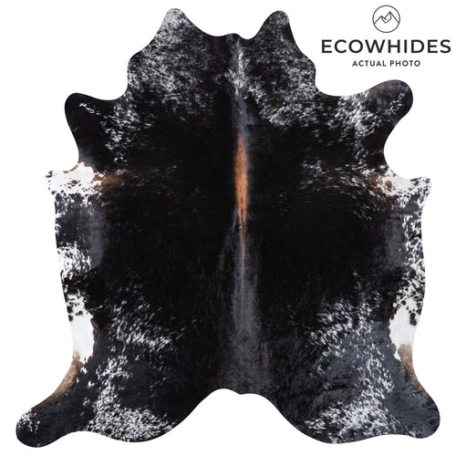 Black and White Cowhide Rug Size 7'10" L x 7'6" W 9395