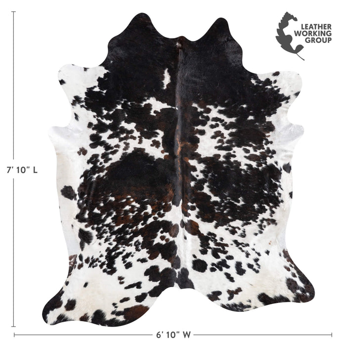 Tricolor Cowhide Rug Size 7'10" L x 6'10" W 9423