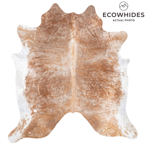 Palomino and White Cowhide Rug Size 8'5" L x 7'7" W 9424