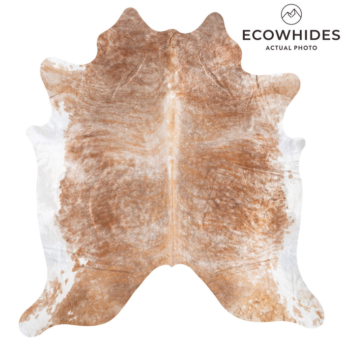 Palomino and White Cowhide Rug Size 8'5" L x 7'7" W 9424