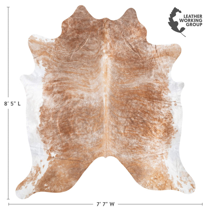 Palomino and White Cowhide Rug Size 8'5" L x 7'7" W 9424