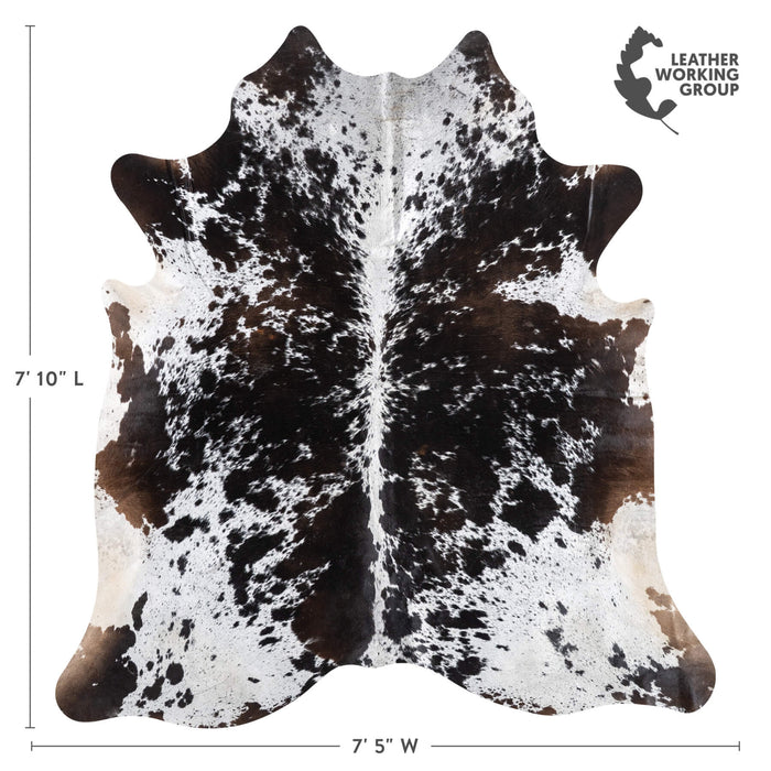 Black Salt and Pepper Cowhide Rug Size 7'10" L x 7'5" W 9429