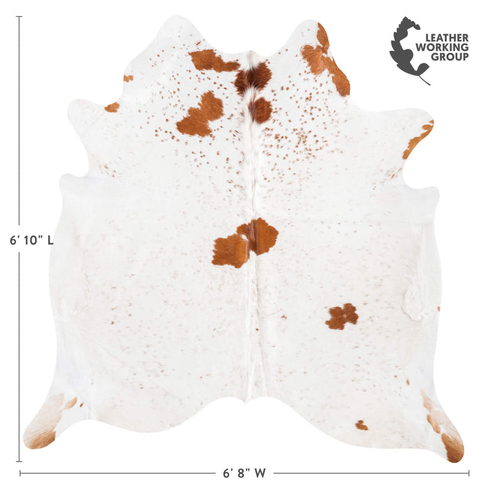 Brown Salt and Pepper Cowhide Rug Size 6'10" L x 6'8" W 9433