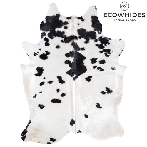 Black and White Cowhide Rug Size 8'4" L x 6'2" W 9435