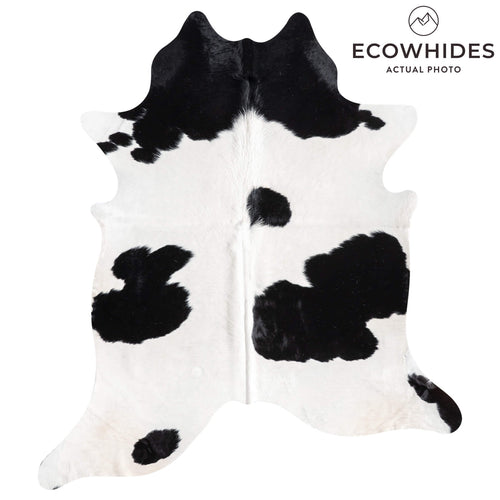 Black and White Cowhide Rug Size 7'6" L x 6'5" W 9442