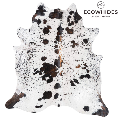 Black Salt and Pepper Cowhide Rug Size 7'2" L x 6'5" W 9463