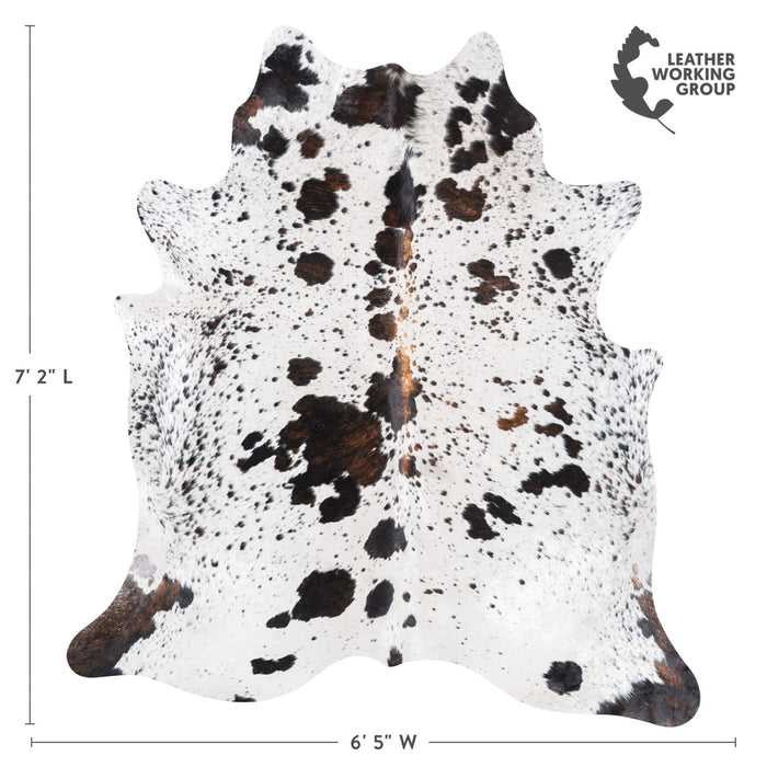 Black Salt and Pepper Cowhide Rug Size 7'2" L x 6'5" W 9463