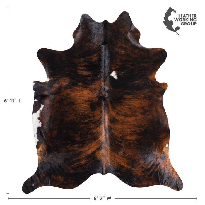 Dark Brindle Cowhide Rug Size 6'11" L x 6'2" W 9465