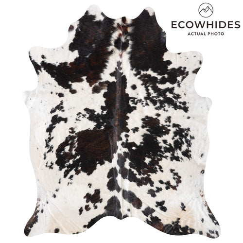 Dark Tricolor Cowhide Rug Size 7'9" L x 6'6" W 9466