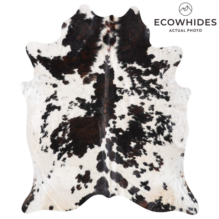 Dark Tricolor Cowhide Rug Size 7'9" L x 6'6" W 9466