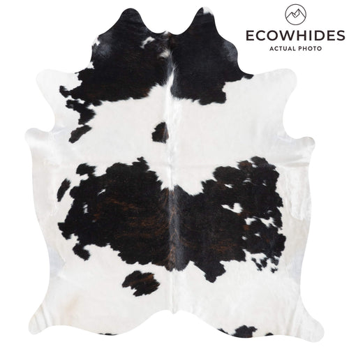 Black and White Cowhide Rug Size 7'3" L x 6'4" W 9467