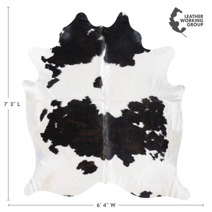 Black and White Cowhide Rug Size 7'3" L x 6'4" W 9467