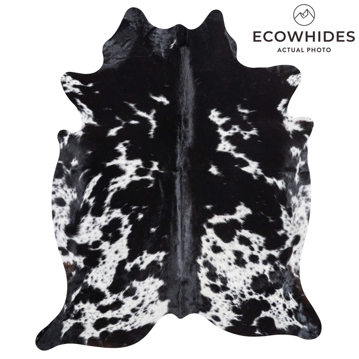Black and White Cowhide Rug Size 7'4" L x 6'3" W 9494