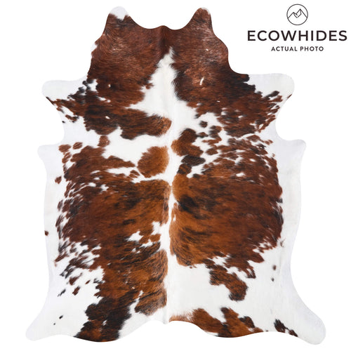 Vintage Tricolor Cowhide Rug Size 6'9" L x 6'0" W 9700