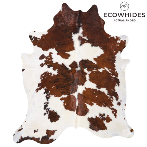 Vintage Tricolor Cowhide Rug Size 7'8" L x 6'5" W 9716
