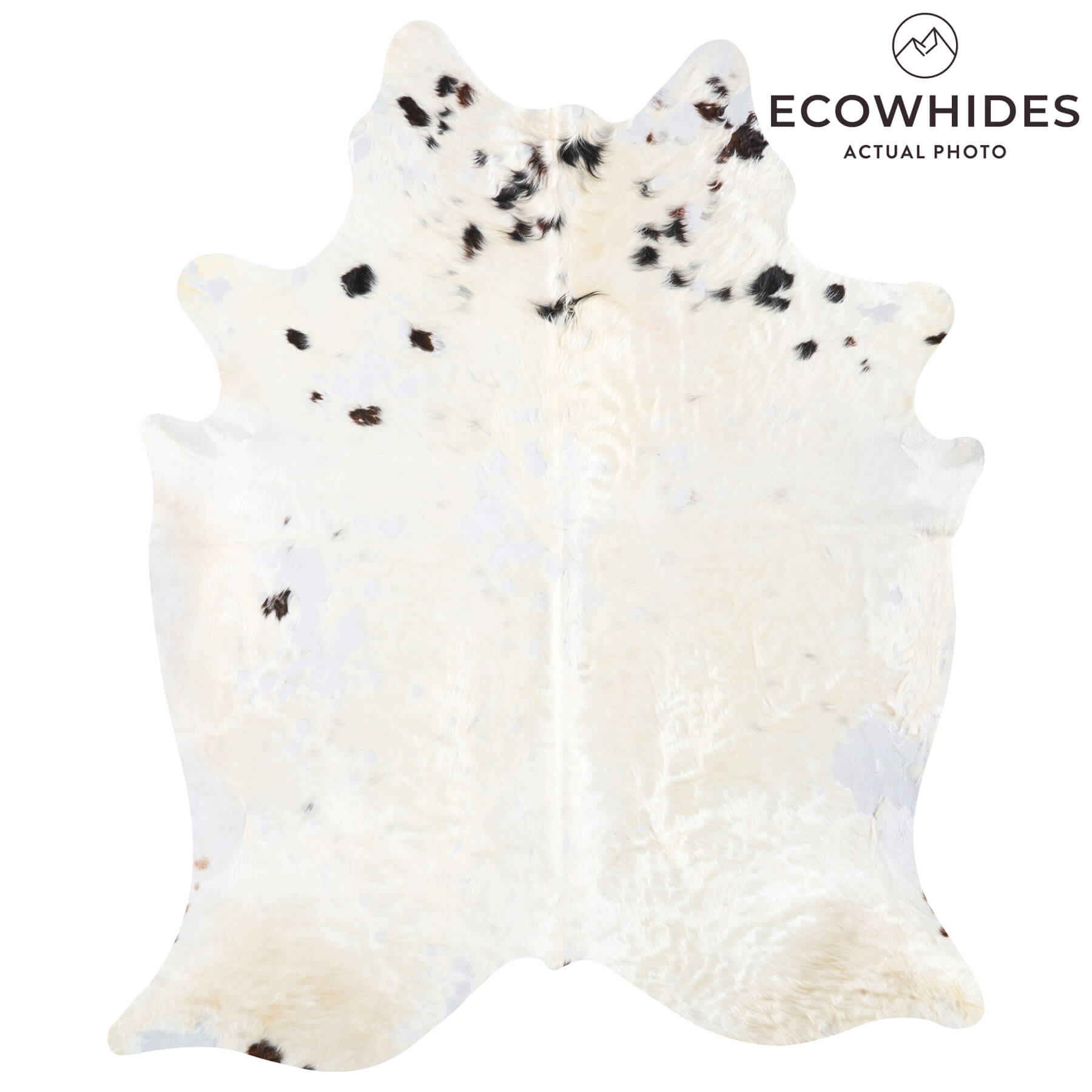 Vintage White Tricolor Cowhide Rug Size 8'1