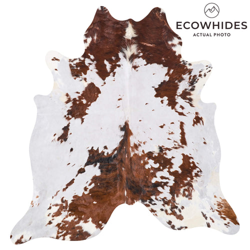Vintage Tricolor Cowhide Rug Size 6'7" L x 6'5" W 9743