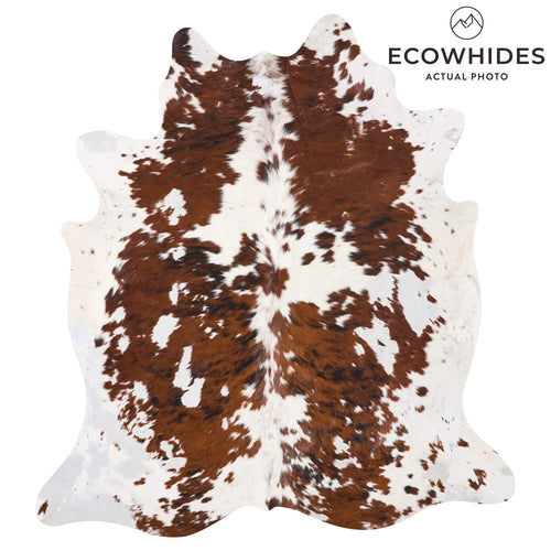 Vintage Tricolor Cowhide Rug Size 6'5" L x 5'10" W 9746