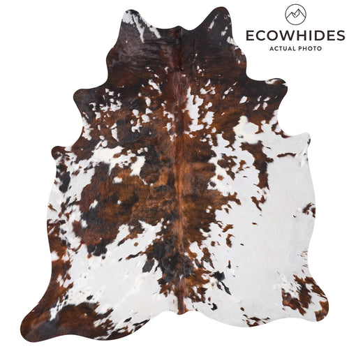 Vintage Tricolor Cowhide Rug Size 6'10" L x 6'2" W 9748