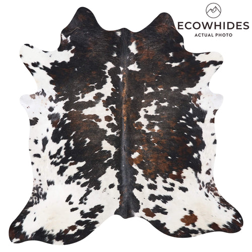 Vintage Tricolor Cowhide Rug Size 6'7" L x 6'6" W 9752
