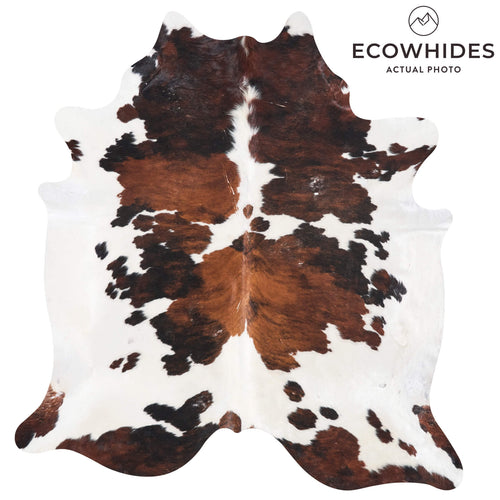 Vintage Tricolor Cowhide Rug Size 7'9" L x 7'3" W 9759