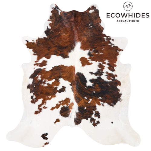 Vintage Tricolor Cowhide Rug Size 6'9" L x 6'6" W 9790