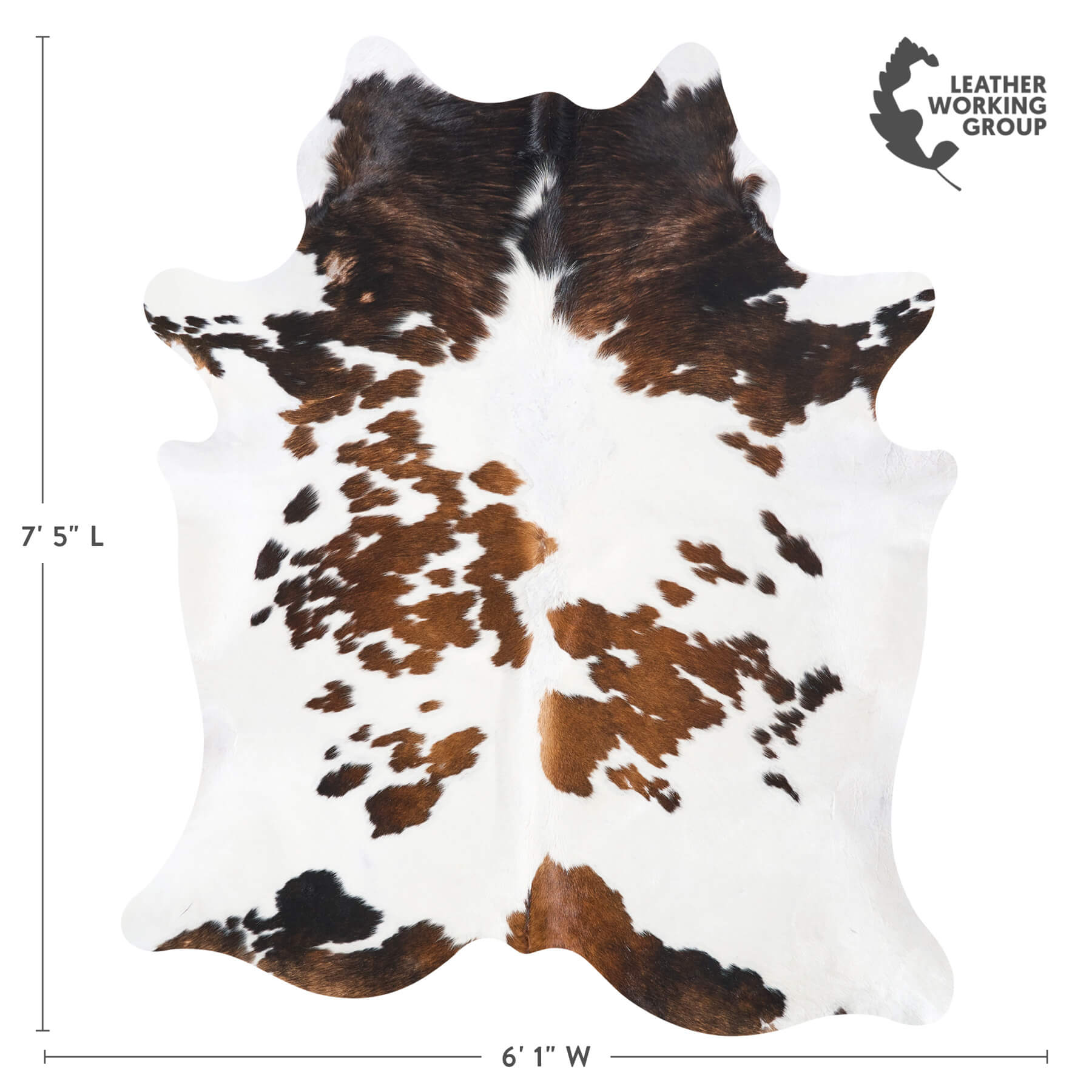 無地ホワイト牛革ラグ 縦270cm横223cm Cowhide Rug Vintage White Tricolor Cowhide Rug Size 7'5