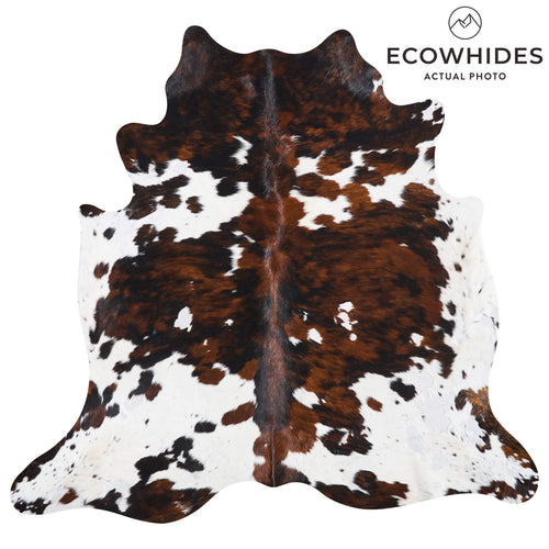 Vintage Tricolor Cowhide Rug Size 5'11" L x 6'2" W 9807