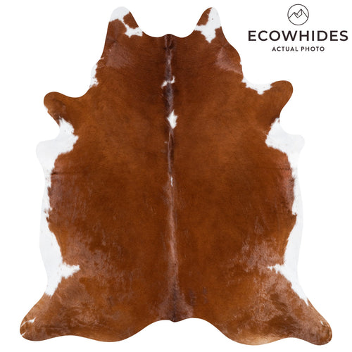 Brazilian Brown and White Cowhide Rug Size 7'10" L x 7'9" W 9918