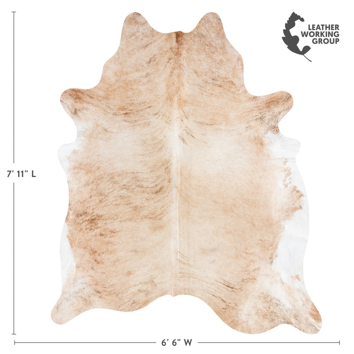 Brazilian Brindle White Belly Cowhide Rug Size 7'11" L x 6'6" W 9920