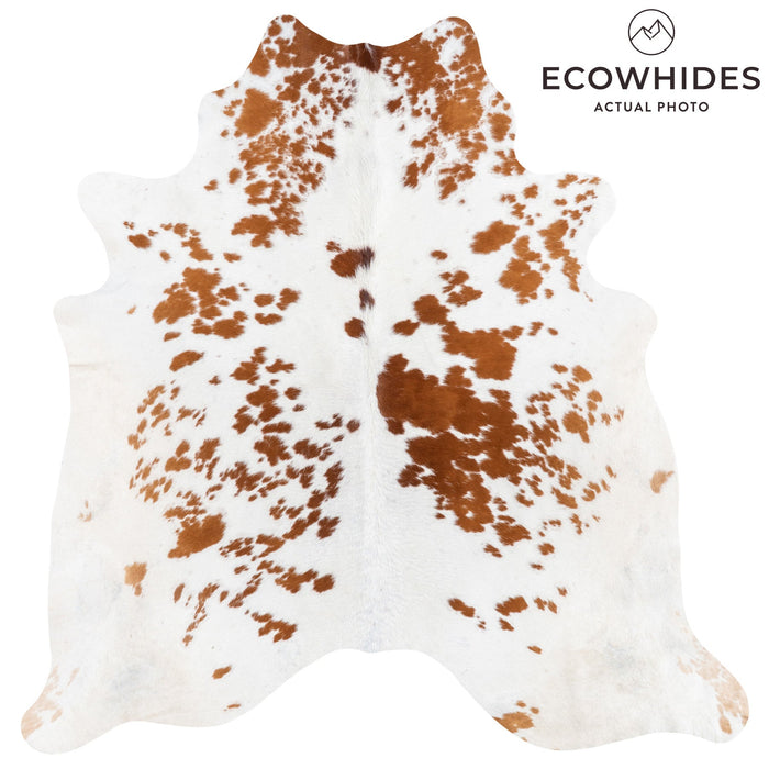 Brazilian Brown and White Cowhide Rug Size 7'6" L x 7'1" W 9932
