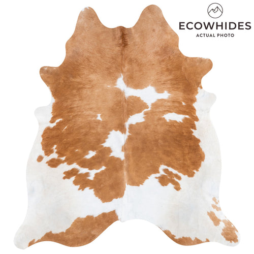 Brazilian Brown and White Cowhide Rug Size 7'8" L x 7'1" W 9934
