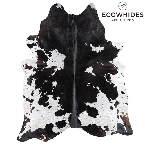 Brazilian Black and White Cowhide Rug Size 8'7" L x 7'2" W 9942
