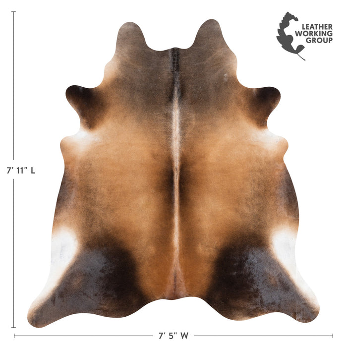 Brazilian Mahogany Cowhide Rug Size 7'11" L x 7'5" W 9943